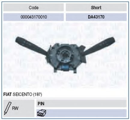 Выключатель на колонке рулевого управления MAGNETI MARELLI 000043170010