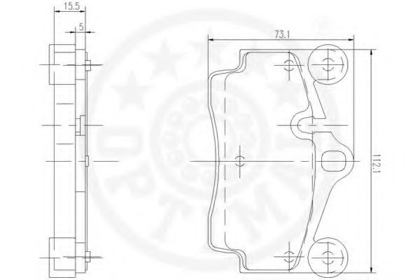 Комплект тормозных колодок, дисковый тормоз OPTIMAL 12521