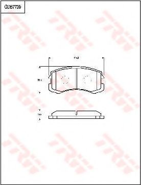 Комплект тормозных колодок, дисковый тормоз TRW GDB7739