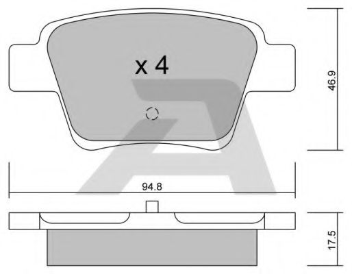 Комплект тормозных колодок, дисковый тормоз AISIN BPPE-2005