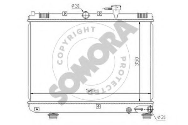 Радиатор, охлаждение двигателя SOMORA 111040