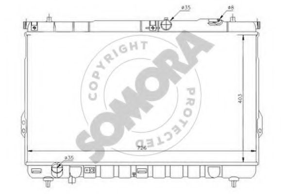 Радиатор, охлаждение двигателя SOMORA 135040A