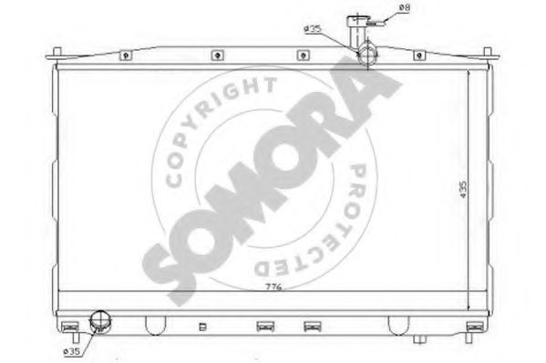Радиатор, охлаждение двигателя SOMORA 135240A