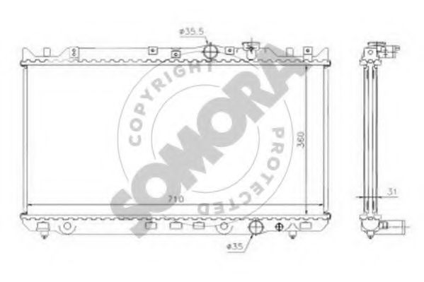 Радиатор, охлаждение двигателя SOMORA 160940