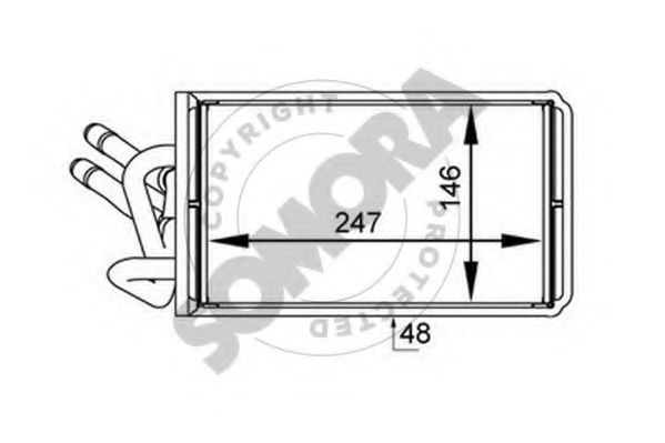 Теплообменник, отопление салона SOMORA 094450A