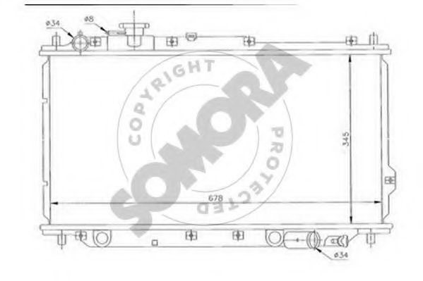 Радиатор, охлаждение двигателя SOMORA 116040