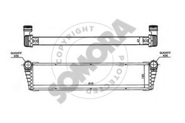 Радиатор, охлаждение двигателя SOMORA 231140
