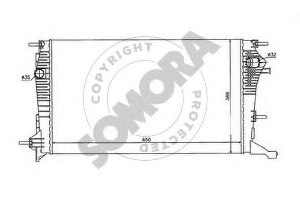Радиатор, охлаждение двигателя SOMORA 243440A