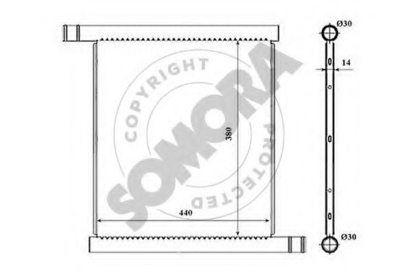 Радиатор, охлаждение двигателя SOMORA 340140