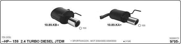Система глушителя для спортивного автомобиля IMASAF 502000173