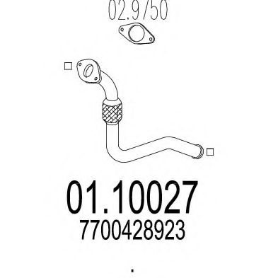 Труба выхлопного газа MTS 01.10027