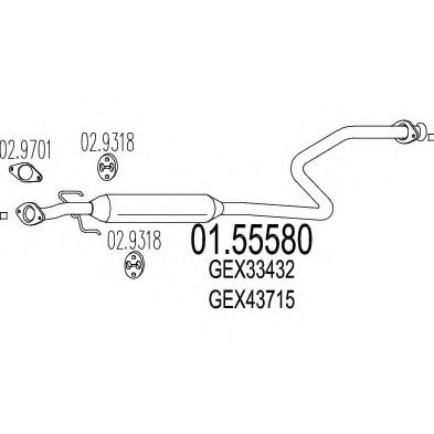 Средний глушитель выхлопных газов MTS 01.55580
