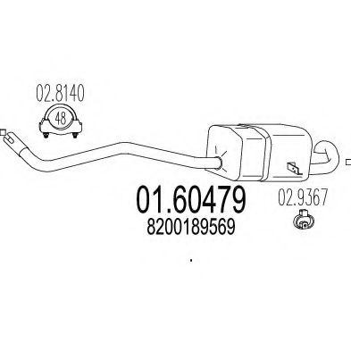 Глушитель выхлопных газов конечный MTS 01.60479