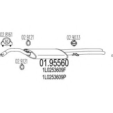Глушитель выхлопных газов конечный ROSI 21519