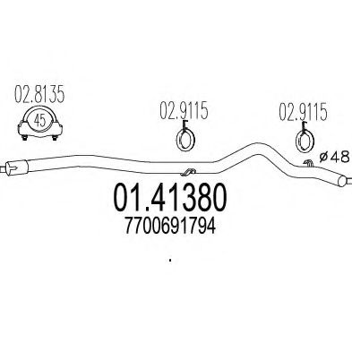Труба выхлопного газа CIA 17641