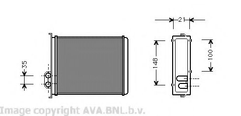 Теплообменник, отопление салона AVA QUALITY COOLING VO6085