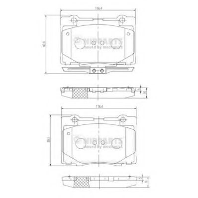 Комплект тормозных колодок, дисковый тормоз NIPPARTS N3604070