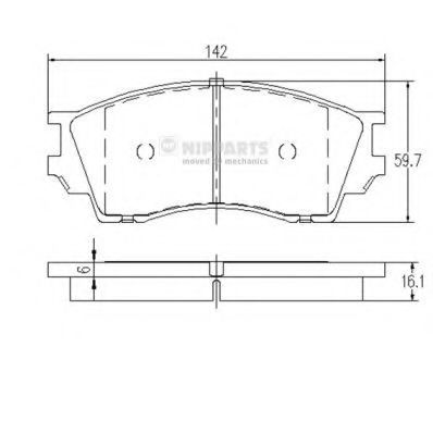 Комплект тормозных колодок, дисковый тормоз NIPPARTS J3603040