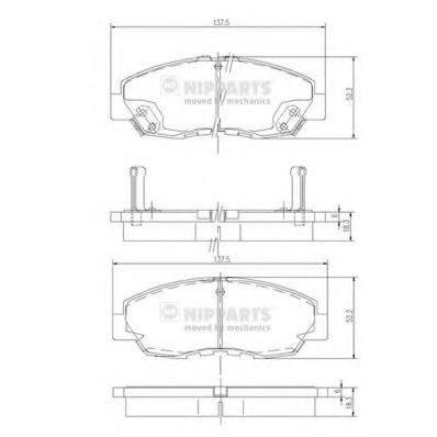 Комплект тормозных колодок, дисковый тормоз NIPPARTS J3604030