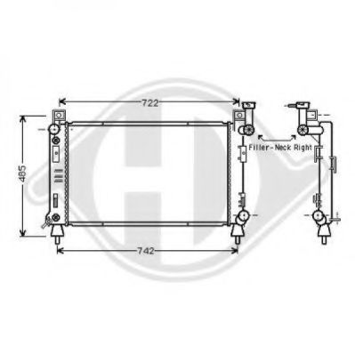 Радиатор, охлаждение двигателя DIEDERICHS 8103116
