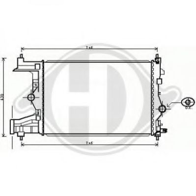 Радиатор, охлаждение двигателя DIEDERICHS 8180706
