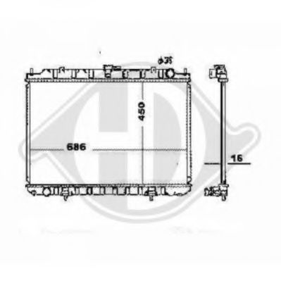 Радиатор, охлаждение двигателя DIEDERICHS 8608502