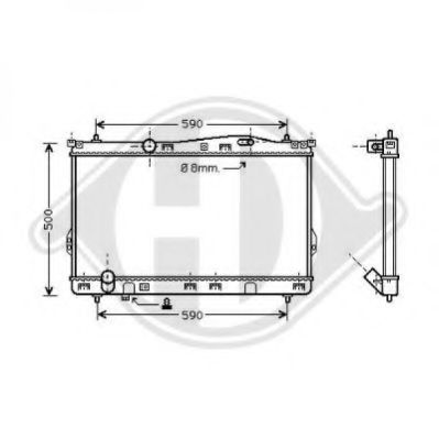 Радиатор, охлаждение двигателя DIEDERICHS 8688505