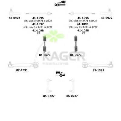 Подвеска колеса KAGER 800964