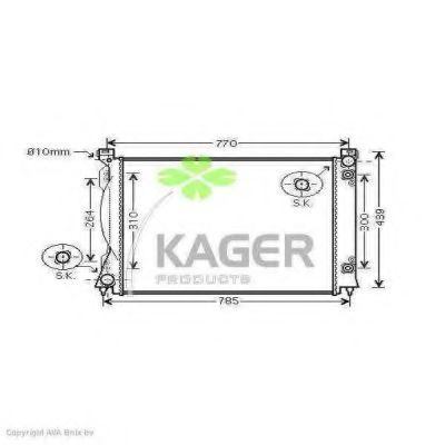Радиатор, охлаждение двигателя AURADIA 104249