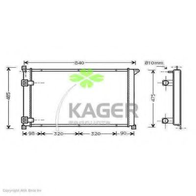 Радиатор, охлаждение двигателя KAGER 31-2663