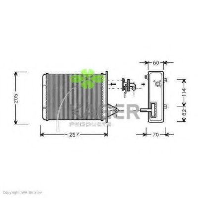Теплообменник, отопление салона KAGER 32-0045