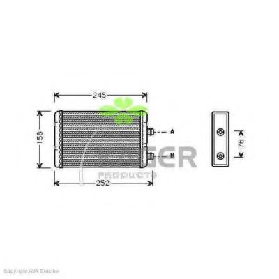 Теплообменник, отопление салона KAGER 32-0053