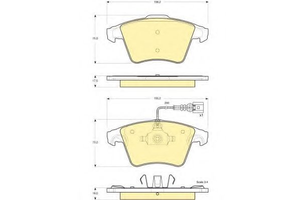 Комплект тормозных колодок, дисковый тормоз GIRLING 6115562