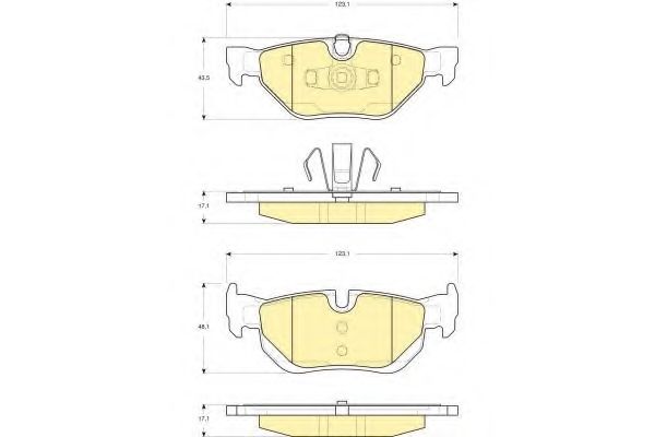 Комплект тормозных колодок, дисковый тормоз GIRLING 6116262