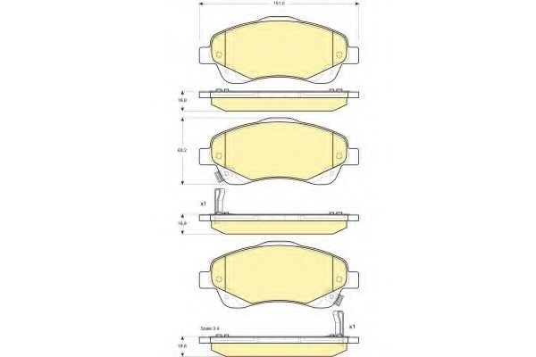 Комплект тормозных колодок, дисковый тормоз GIRLING 6133364