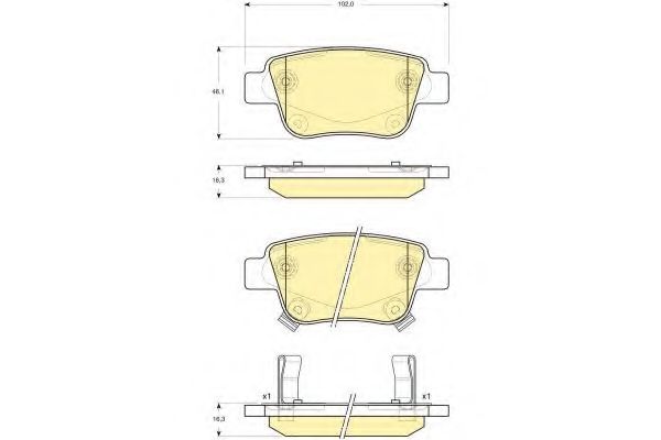 Комплект тормозных колодок, дисковый тормоз GIRLING 6133374