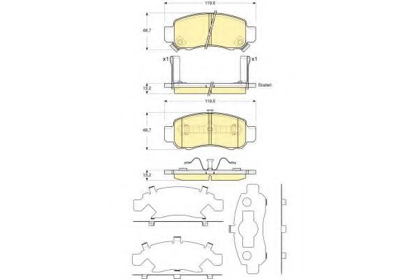 Комплект тормозных колодок, дисковый тормоз GIRLING 6133769