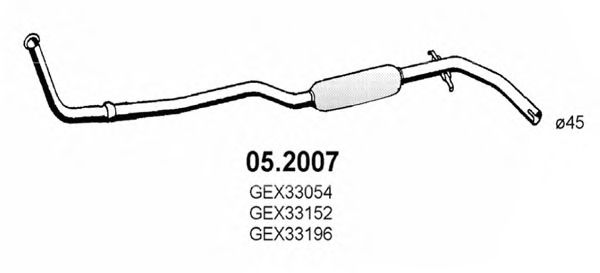 Предглушитель выхлопных газов ASSO 05.2007