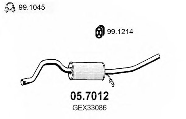 Глушитель выхлопных газов конечный ASSO 05.7012