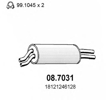 Глушитель выхлопных газов конечный ASSO 08.7031