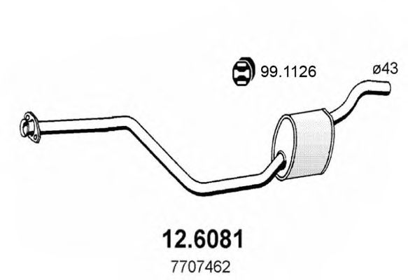 Средний глушитель выхлопных газов ASSO 12.6081