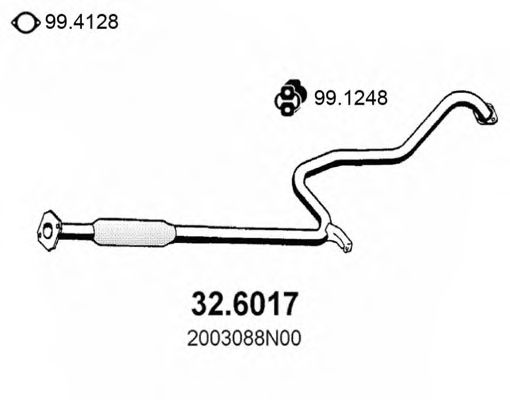 Средний глушитель выхлопных газов ASSO 32.6017