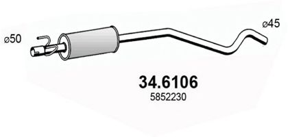 Средний глушитель выхлопных газов ASSO 34.6106