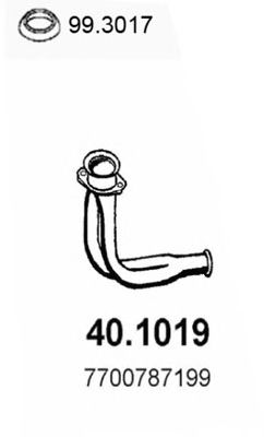 Труба выхлопного газа ASSO 40.1019