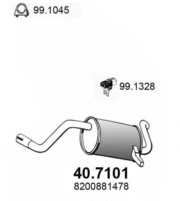 Глушитель выхлопных газов конечный ASSO 40.7101