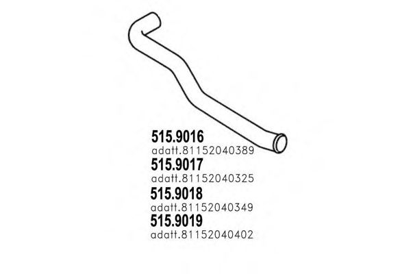 Труба выхлопного газа ASSO 515.9017