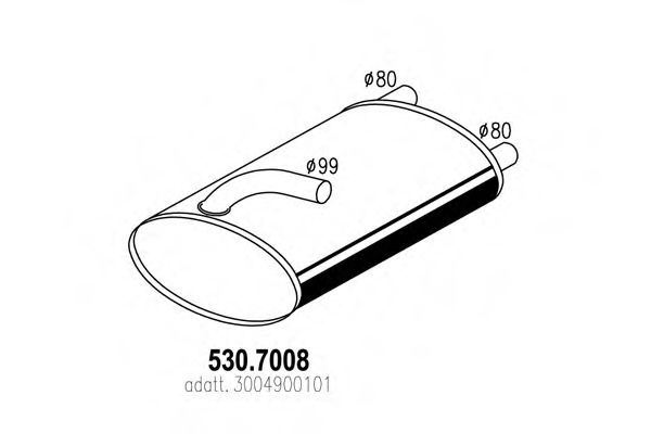 Средний / конечный глушитель ОГ ASSO 530.7008
