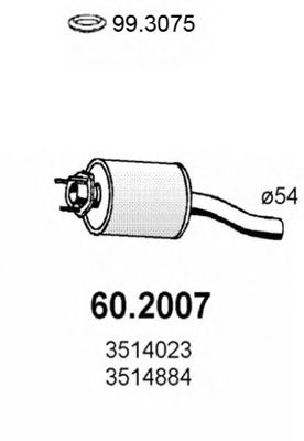 Предглушитель выхлопных газов ASSO 60.2007