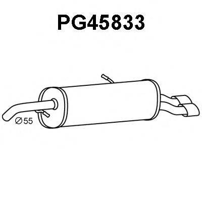 Глушитель выхлопных газов конечный VENEPORTE PG45833