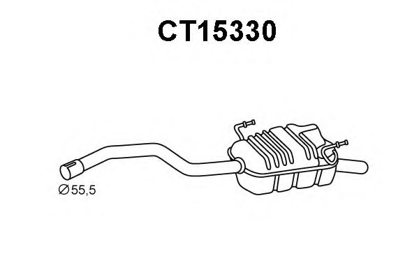 Глушитель выхлопных газов конечный VENEPORTE CT15330